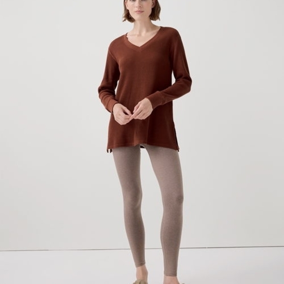 Pact Women's V-Neck Sweater in Rich Brown - Picture 5 of 8